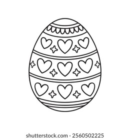 Easter egg vector line art icon