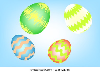 easter egg vector on a blue background