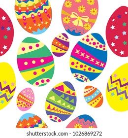 Easter egg vector seamless pattern