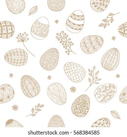 Easter egg vector seamless pattern