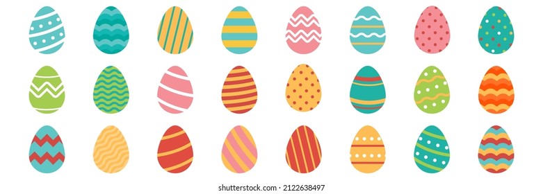 Easter egg vector set icon