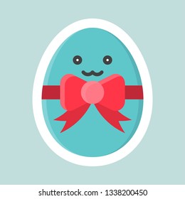 Easter egg vector, Easter and spring flat sticker icon