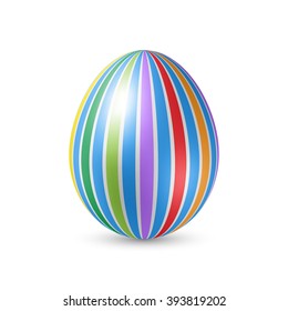 Easter Egg with Vertically Strips Texture and Shadows
