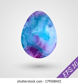 Easter egg. Watercolor drawing. Vector format