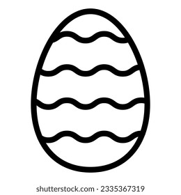 Easter egg with a wavy pattern line icon. Traditional eggs gift with waves outline style pictogram on white background. Easter holiday signs for mobile concept and web design. Vector graphics