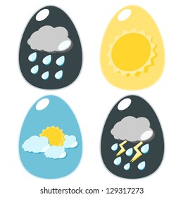 Easter egg in the easter weather concept illustration