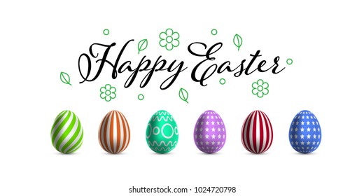 Easter egg Web Banner. 3d template Vector designed illustration. 