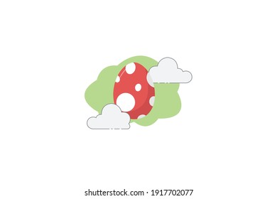 Easter Egg White Circle Cloud Icon