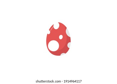 Easter Egg White Circle Vector Icon