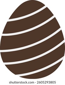 Easter egg with white stripes