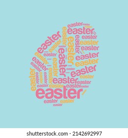 Easter egg word cloud t-shirt design