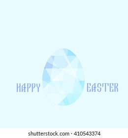 Easter egg with the word Happy Easter on a rope . Happy Easter symbol. Greeting Card Happy Easter. Vector Image.
