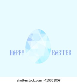 Easter egg with the word Happy Easter on a rope . Happy Easter symbol. Greeting Card Happy Easter. Vector Image.
