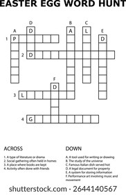 Páscoa Ovo Palavra Caça e Grade Puzzle Atividade Crianças Divertimento palavras cruzadas