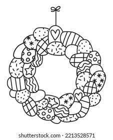 Easter egg wreath vector illustration