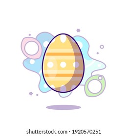 Easter Egg Yellow to Easter Day Vector Icon Illustration in Flat Cartoon style for Web Landing Pages with Banner or Sticker and Background