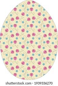 Patrón floral amarillo de huevo de Pascua