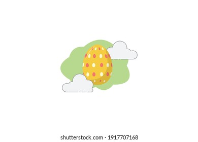 Easter Egg Yellow Freckles Cloud Icon