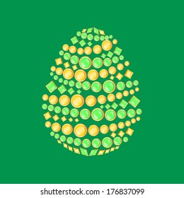 Easter egg from yellow and green precious stones