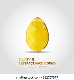 Easter egg yellow polygon card. Vector EPS 10 illustration.