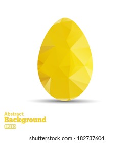 Easter egg yellow polygon. Vector EPS 10 illustration.