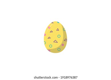 Easter Egg Yellow Shape Vector Icon