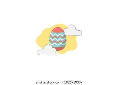 Easter Egg Zigzag Cloud Icon