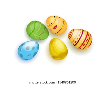 Easter egges color vector objects