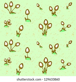Easter egg-flowers, vector seamless pattern