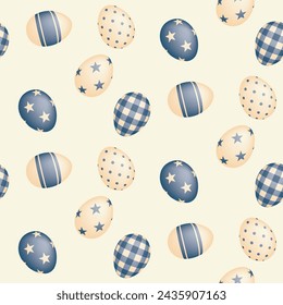 Huevos de Pascua 3D azul sin patrón sstkEaster