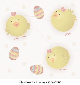Easter eggs and baby chicks
