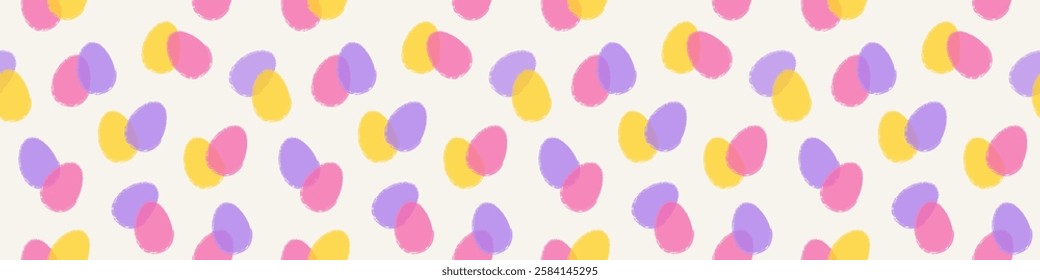 Easter eggs background. Abstract seamless pattern. Banner design. Vector illustration