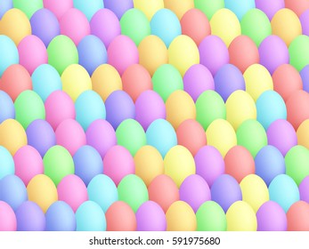 Easter eggs background. Cartoon style vector eggs. Smooth colors celebration poster. Easter vector illustration for spring holiday printed products, web design.