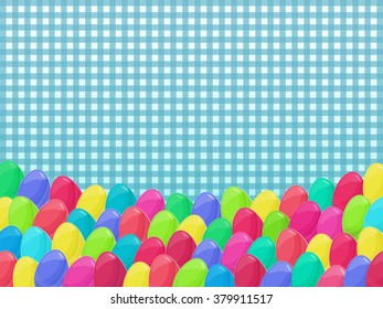Easter eggs background. Colorful cartoon style vector eggs. Easter vector illustration can be used for spring holiday printed products, web design.