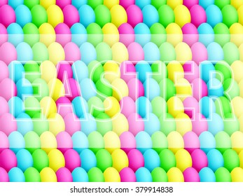 Easter eggs background. Colorful pastel vector. Realistic eggs. Easter sign vector illustration can be used for spring holiday printed products, web design.