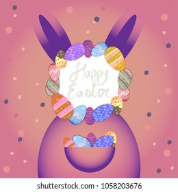 Easter eggs background, Colourful Happy Easter greeting card The annual festival of the most important Christians. Matches Sunday in March or April.