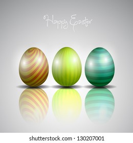 Easter eggs background with elegant reflection - vector