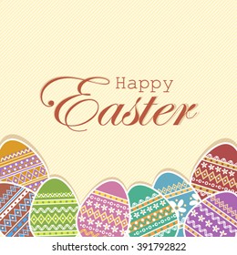 Easter eggs background .Greeting Easter card