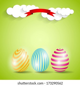 Easter eggs background - Happy easter card illustration