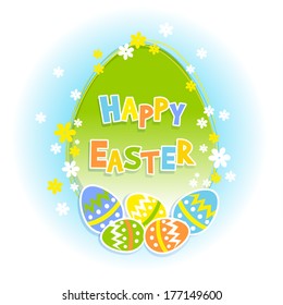 Easter eggs background. Happy Easter vector card. 
