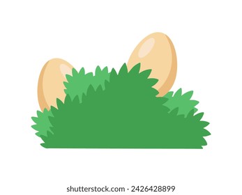 Easter Eggs Background Lying in Grass