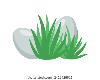 Easter Eggs Background Lying in Grass