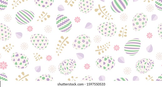 Easter Eggs Background. Seamless Pattern.Vector. 