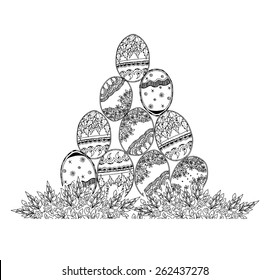 Easter  eggs background, Sketch