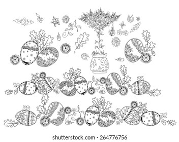 Easter eggs background, Sketch
