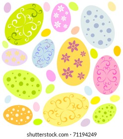 Easter eggs background - vector illustration