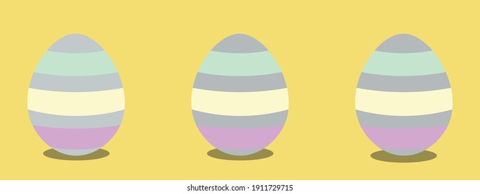 Easter eggs background yellow spring holiday cute vector religion banner paschal