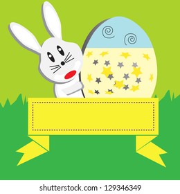 Easter eggs with banner
