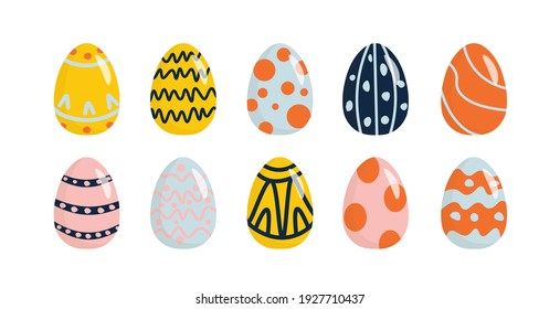 Easter eggs for banner design. Festive event banner. Invitation card, banner. Happy easter, decorated easter card, banner. Vector illustration. 
