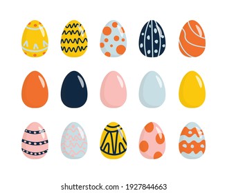 Easter eggs for banner design. Festive event banner. Invitation card, banner. Happy easter, decorated easter card, banner. Vector illustration. 